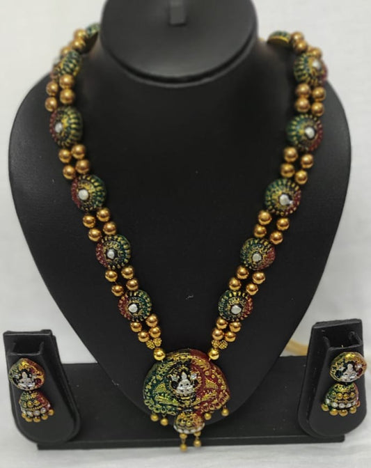 Multi shades Handcrafted Terracotta Temple Jewellery