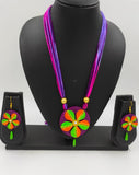 PURPLE 3D GREEN ORANGE FLOWER SET