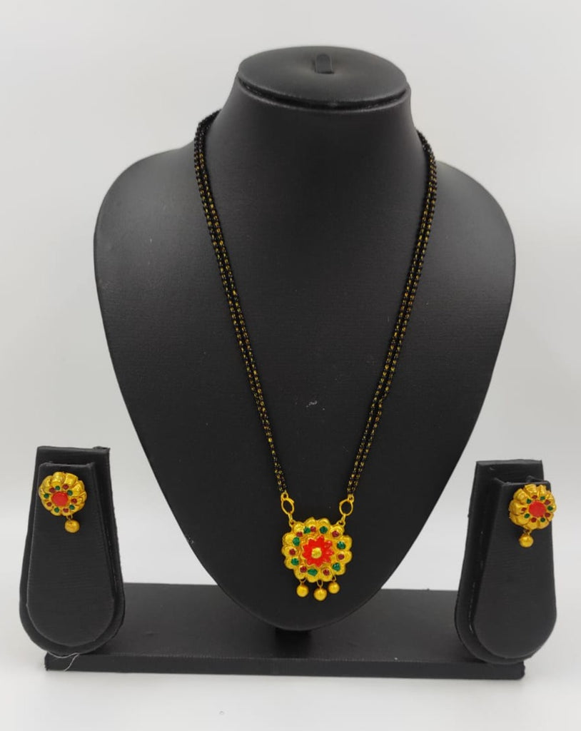 Red Golden Flower Mangalsutra