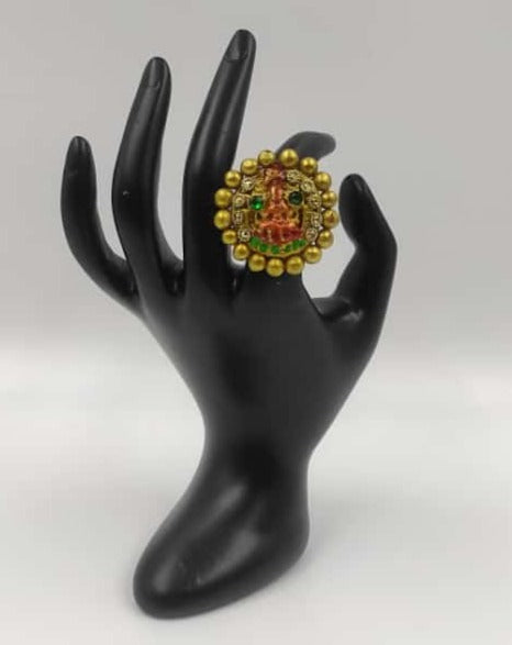 Round Laxmi Handcrafted Terracotta Ring!