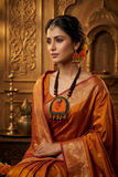 ORANGE  FABRIC JEWELLERY WITH TERRACOTTA