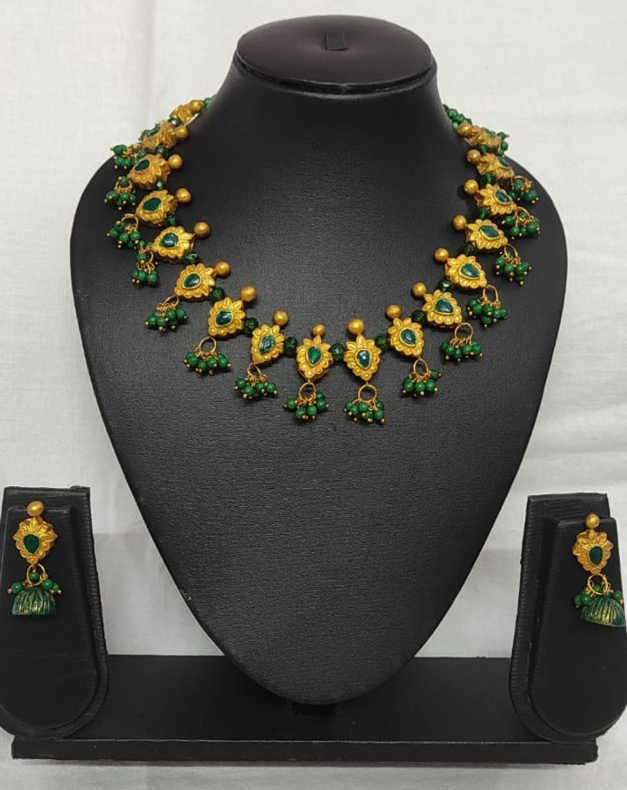 Traditional Wedding Wear Handcrafted Terracotta  short jewellery!