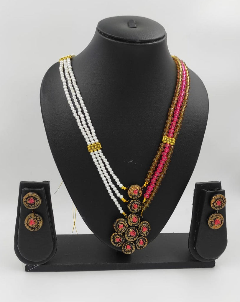 Trendy Look of Terracotta with Pearl and Crystal beads