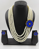 BLUE FIVE LAYER HANDMADE TERRACOTTA JEWELLERY