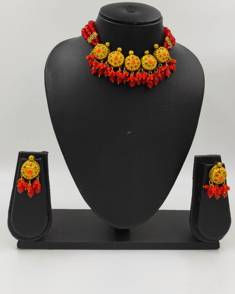 Red Golden Choker Set