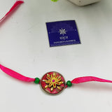 HANDMADE TERRACOTTA CIRCLE FABRIC RAKHI