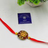 HANDMADE TERRACOTTA CIRCLE FABRIC RAKHI