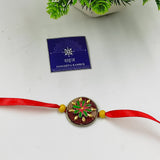 HANDMADE TERRACOTTA CIRCLE FABRIC RAKHI