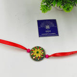 HANDMADE TERRACOTTA CIRCLE FABRIC RAKHI
