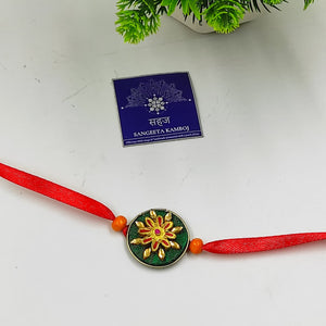 HANDMADE TERRACOTTA CIRCLE FABRIC RAKHI