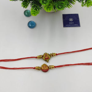 HANDMADE TERRACOTTA LAXMI COUPLE RAKHI