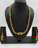 Tarracotta Damroo Beads Set with crystal