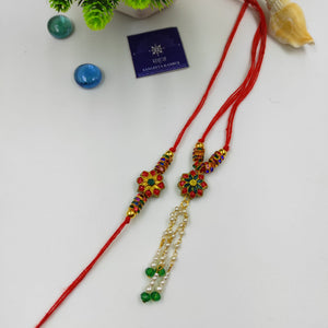 HANDMADE TERRACOTTA FLOWER BHAI BHABHI RAKHI