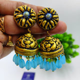 GOLDEN TERRACOTTA JHUMKI