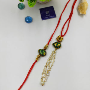 GREEN HANDMADE TERRACOTTA RAKHI