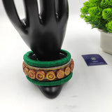 GREEN MAROON HANDMADE TERRACOTTA BANGLES