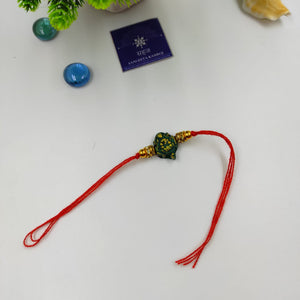 HANDMADE TERRACOTTA GREEN LAKSHMI RAKHI