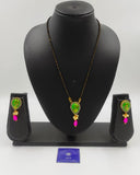 PARROT GREEN DROP TERRACOTTA MANGALSUTRA