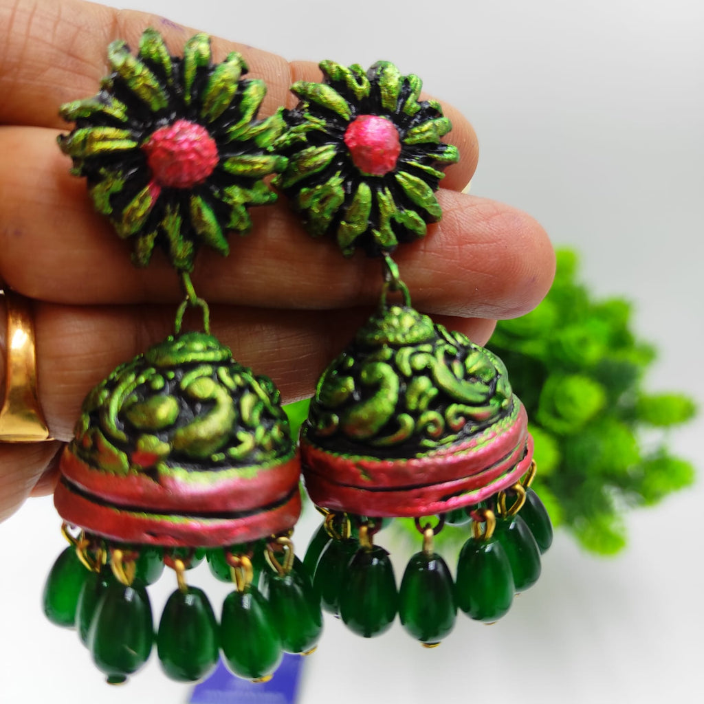 GREEN BIG JHUMKI