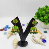 PARROT GREEN TERRACOTTA JHUMKI