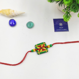 HANDMADE TERRACOTTA SQUARE RAKHI
