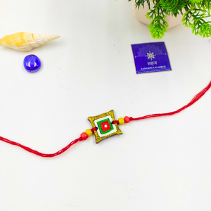 HANDMADE TERRACOTTA SQUARE RAKHI
