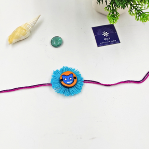 SKY BLUE HANDMADE TERRACOTTA  KIDS RAKHI