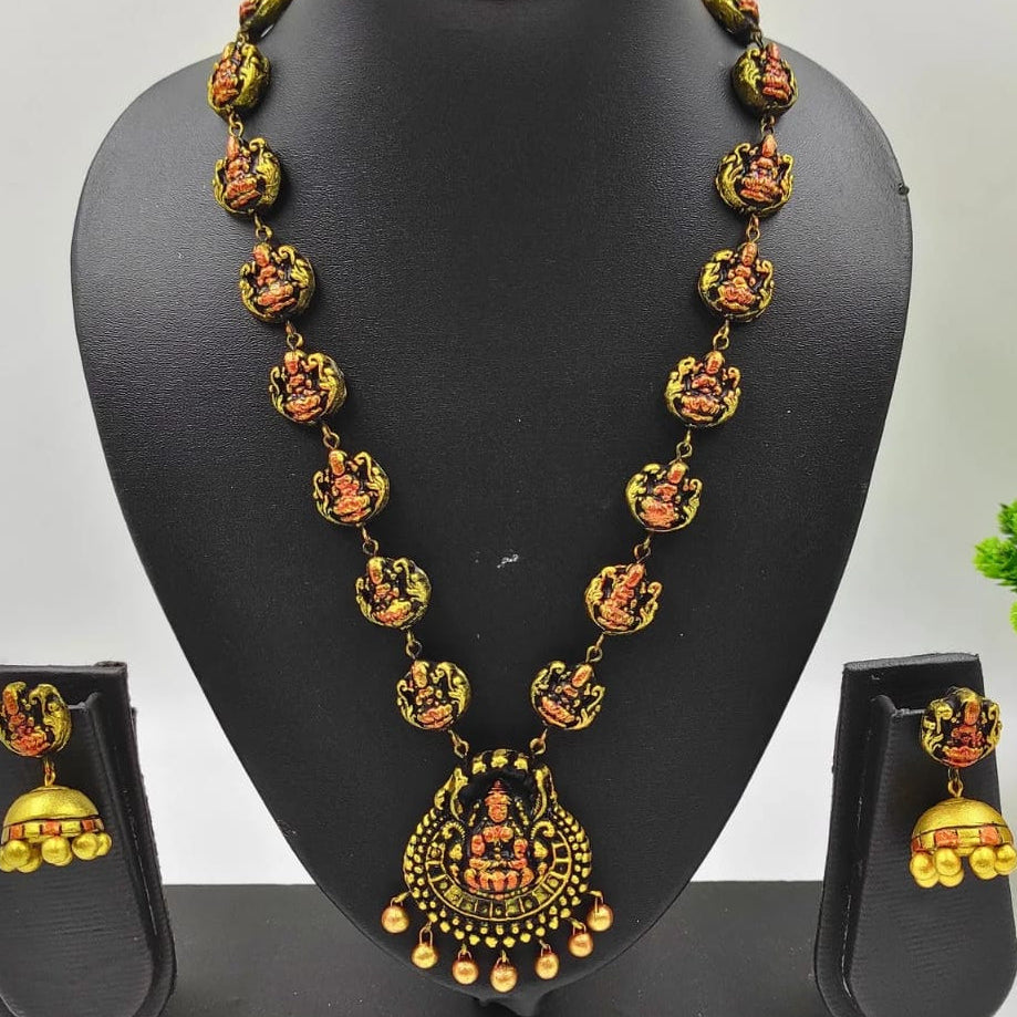 HANDMADE TERRACOTTA LAXMI TEMPLE JEWELLERY