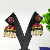 MAROON HANDMADE TERRACOTTA JHUMKI