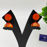 ORANGE HANDMADE TERRACOTTA JHUMKI