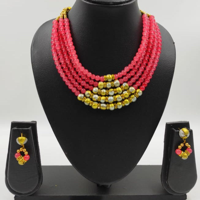 FIVE LAYERED HANDMADE TERRACOTTA BEADS SET