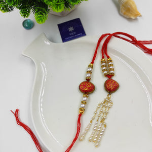 PINK TERRACOTTA BHAI BHABHI RAKHI