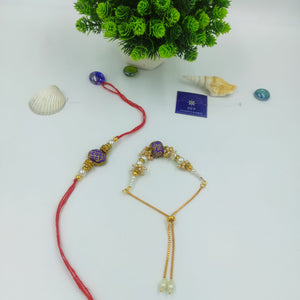 HANDMADE TERRACOTTA PURPLE BHAI BHABHI RAKHI
