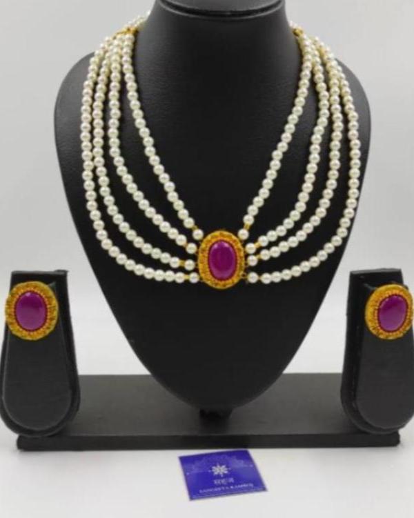 PURPLE TERRACOTTA SET WITH PEARL