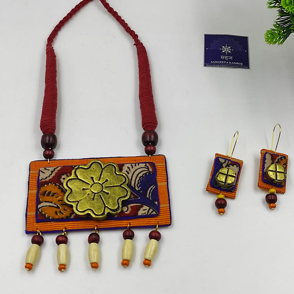 RECTANGLE TERRACOTTA FABRIC JEWELLERY