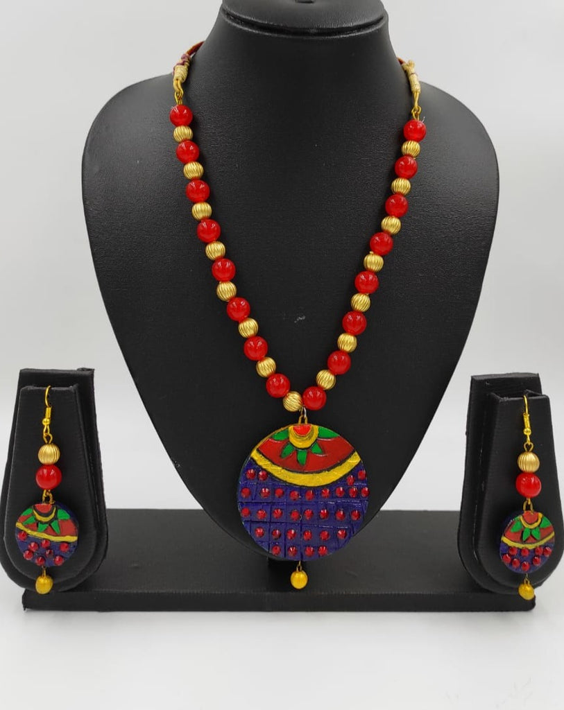 Red Blue Handmade Circle with kundan !