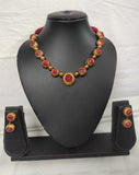 Red Golden Circle  with red kundan !