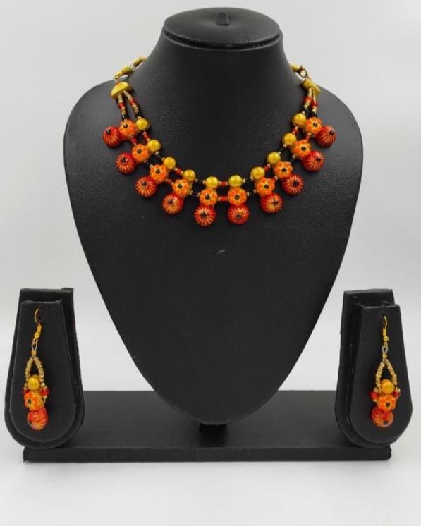 Red Orange Handcrafted Terracotta Set !