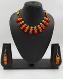 Red Orange Handcrafted Terracotta Set !