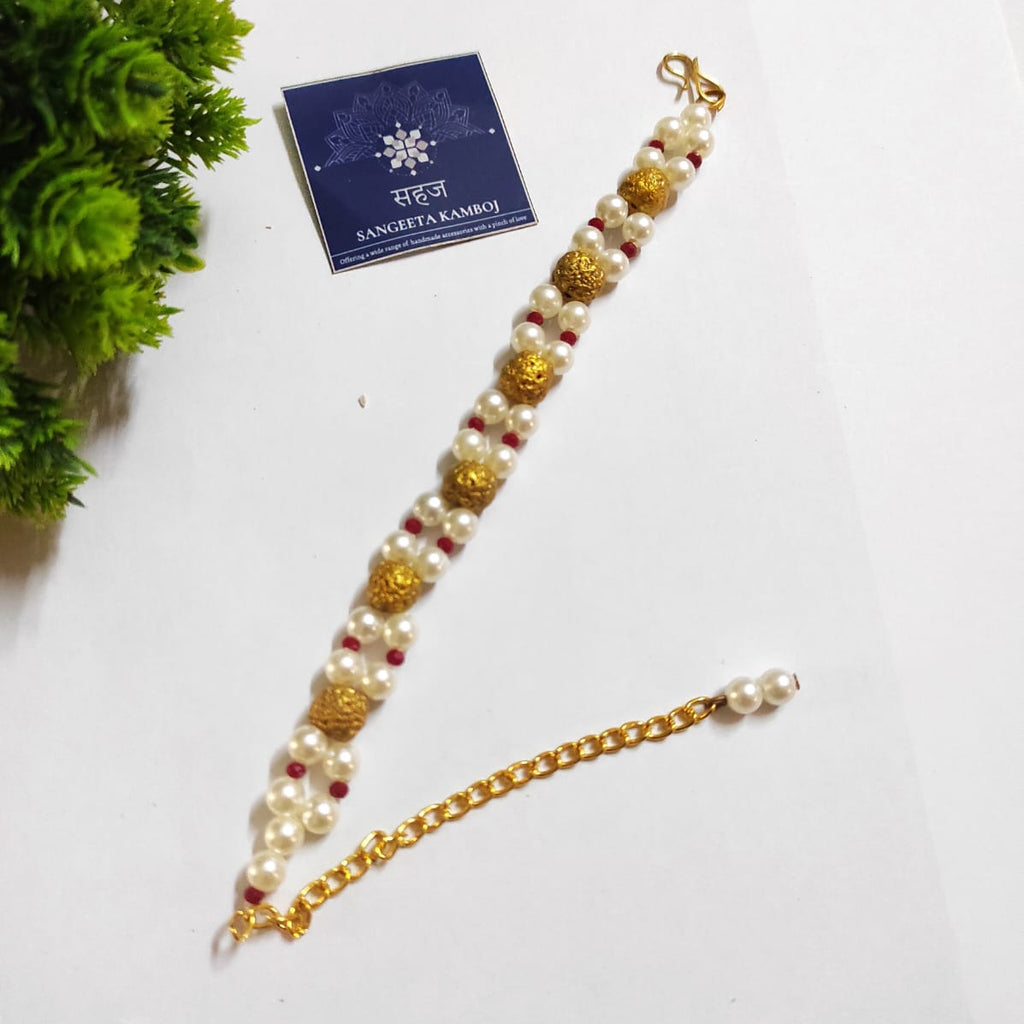 HANDMADE TERRACOTTA BRACELET WITH PEARL