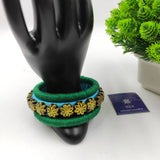 GREEN BLUE HANDMADE TERRACOTTA BANGLES