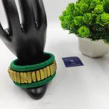 GREEN GOLDEN HANDMADE TERRACOTTA BANGLE