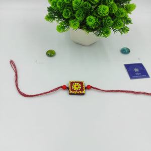 RED YELLOW SQUARE RAKHI